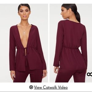 NWT Chiffon tie waist blouse